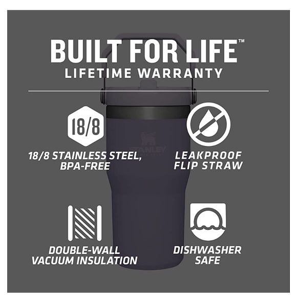 New 20oz Stanley IceFlow Stainless Steel Tumbler with Straw - Lavender NWT - Picture 6 of 6